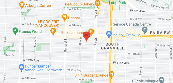 map of 205 1675 W 10TH AVENUE